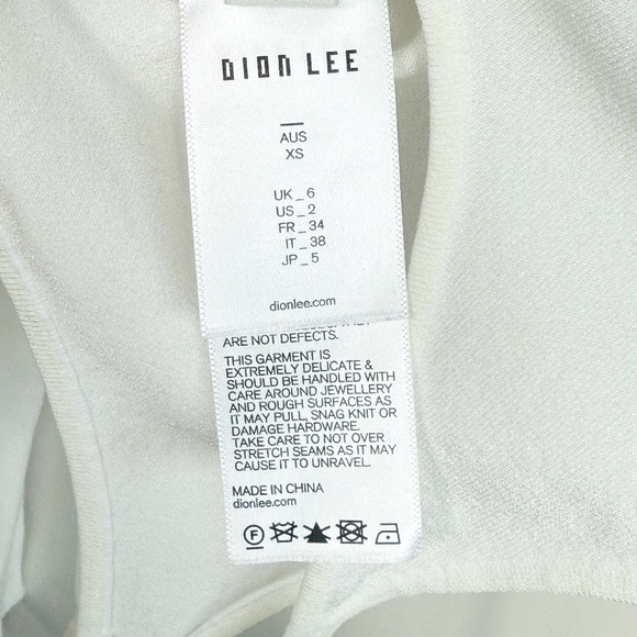 Dion Lee White Viscose Garter Long Sleeve T-Shirt Top NWOT - Picture 7 of 7